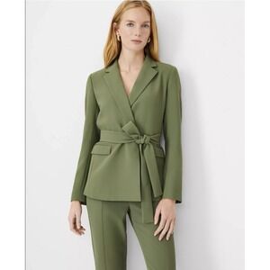 The‎ Limited Olive Green Belted Wrap Blazer Jacket Career Professional Womens